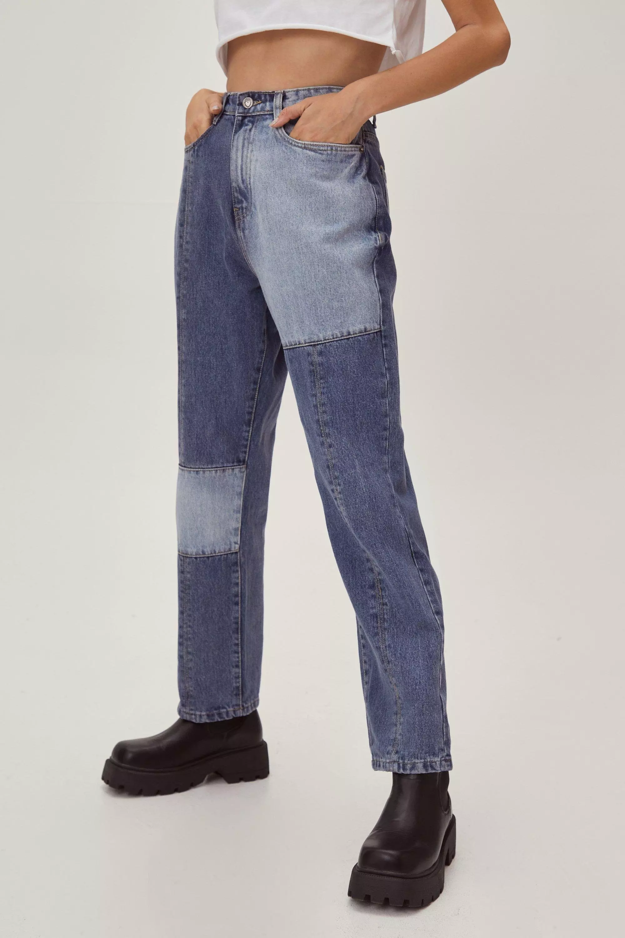 Patchwork 2024 mom jeans